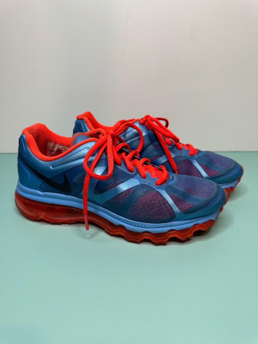 Nike Air Max+ 2012 Women's Sneakers, University Blue and Bright Crimson, Sz 6.5
